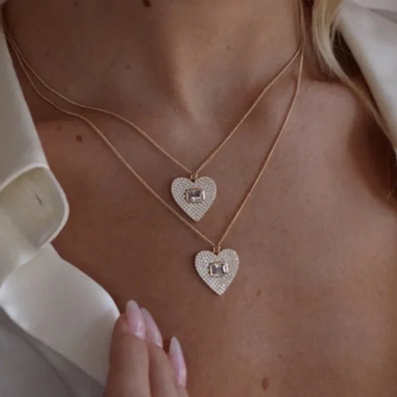 Lili Claspe Frankie Heart Pendant Clear CZ Necklace - Picture 1 of 7